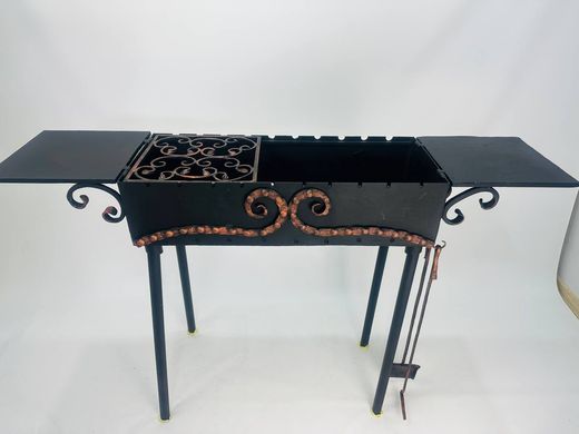 Мангал стаціонарний кований зі столиками