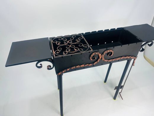 Мангал стаціонарний кований зі столиками