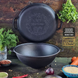 Казан &Oslash;34см, 8л., чугунный узбецкий WOK Maysternya с крышкой-сковородой